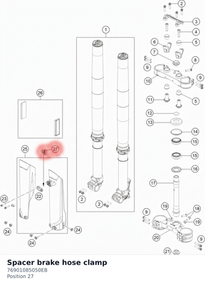 Diagram preview: Spacer brake hose clamp (76901085050EB)