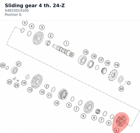 Diagram preview: Sliding gear 4 th. 24-Z (54833014100)