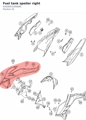 Diagram preview: Fuel tank spoiler right (63508051000EBA)