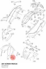 Diagram preview: AH SCREW M6X16 (J912060163)