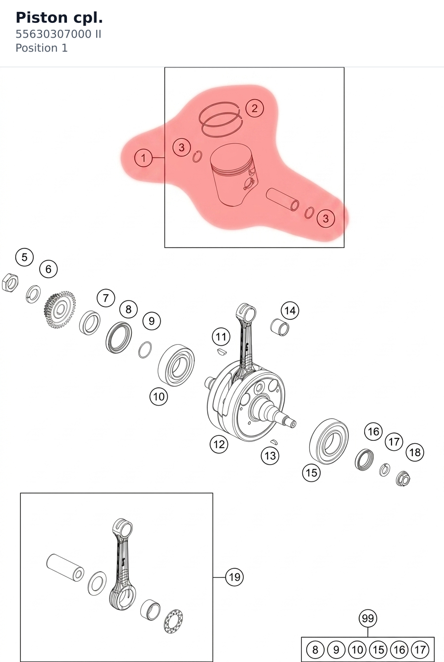 Diagram preview: Piston cpl. (55630307000 II)