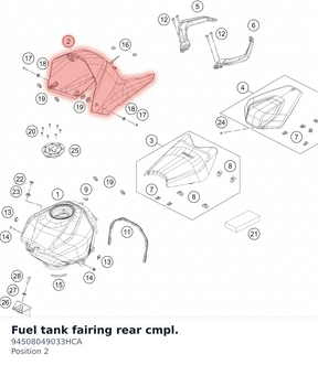 Diagram preview: Fuel tank fairing rear cmpl. (94508049033HCA)