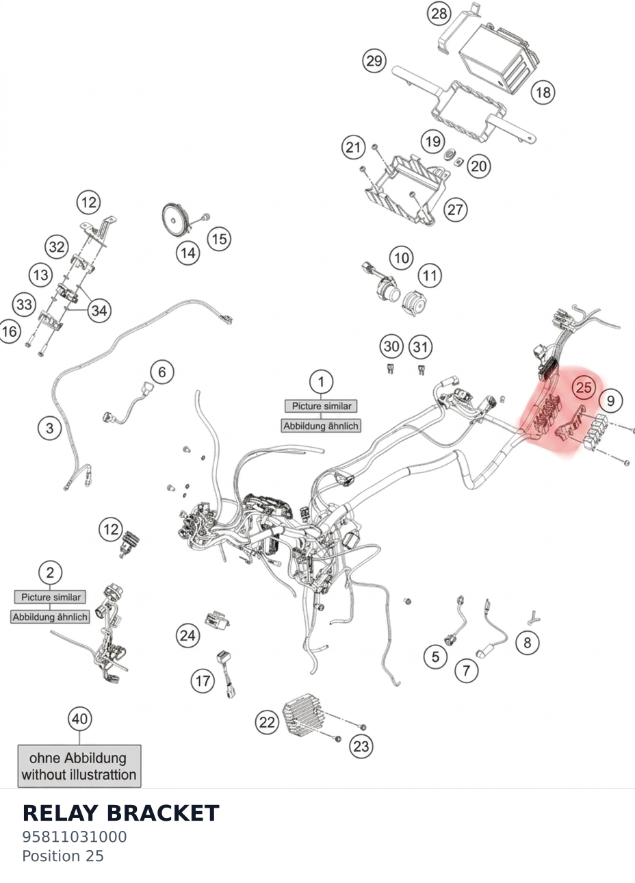 Diagram preview: RELAY BRACKET (95811031000)