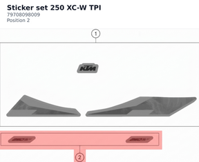 Diagram preview: Sticker set 250 XC-W TPI (79708098009)