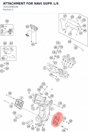 Diagram preview: ATTACHMENT FOR NAVI SUPP. L/S (76412098190)