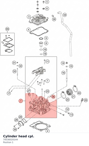 Diagram preview: Cylinder head cpl. (79336020144)