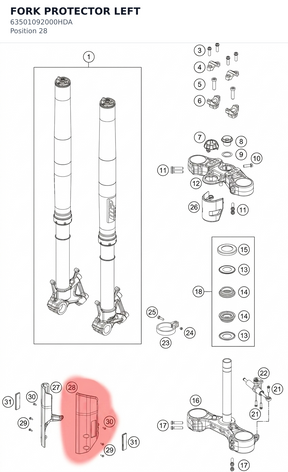 Diagram preview: FORK PROTECTOR LEFT (63501092000HDA)