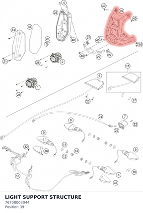 Diagram preview: LIGHT SUPPORT STRUCTURE (76708003044)