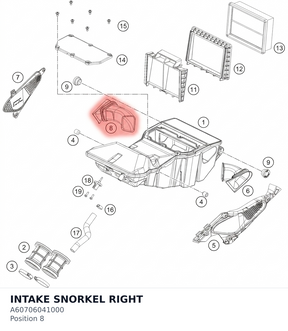 Diagram preview: INTAKE SNORKEL RIGHT (A60706041000)
