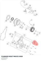 Diagram preview: FLANGED BOLT M6X35 WS8 (J025060350)