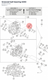 Diagram preview: Grooved ball bearing 6303 (J410001701402)