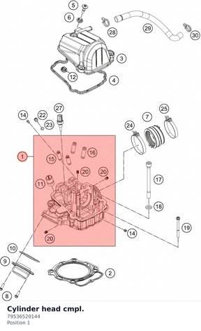 Diagram preview: Cylinder head cmpl. (79536520144)