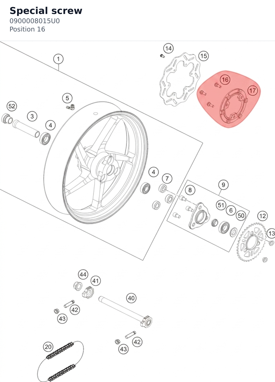 Diagram preview: Special screw (0900008015U0)