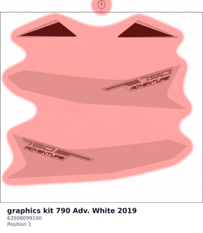Diagram preview: graphics kit 790 Adv. White 2019 (63508099100)