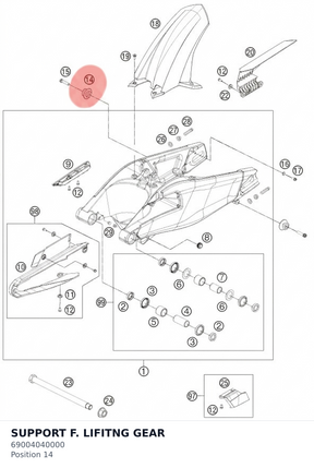 Diagram preview: SUPPORT F. LIFITNG GEAR (69004040000)