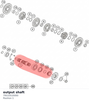 Diagram preview: output shaft (79533510000)