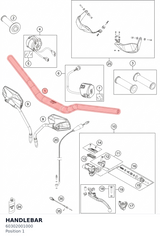 Diagram preview: HANDLEBAR (60302001000)