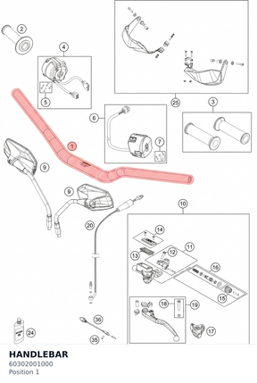 Diagram preview: HANDLEBAR (60302001000)