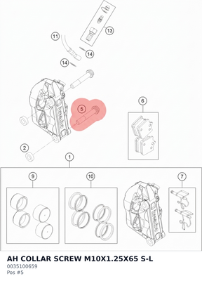Diagram preview: AH COLLAR SCREW M10X1.25X65 S-L (0035100659)