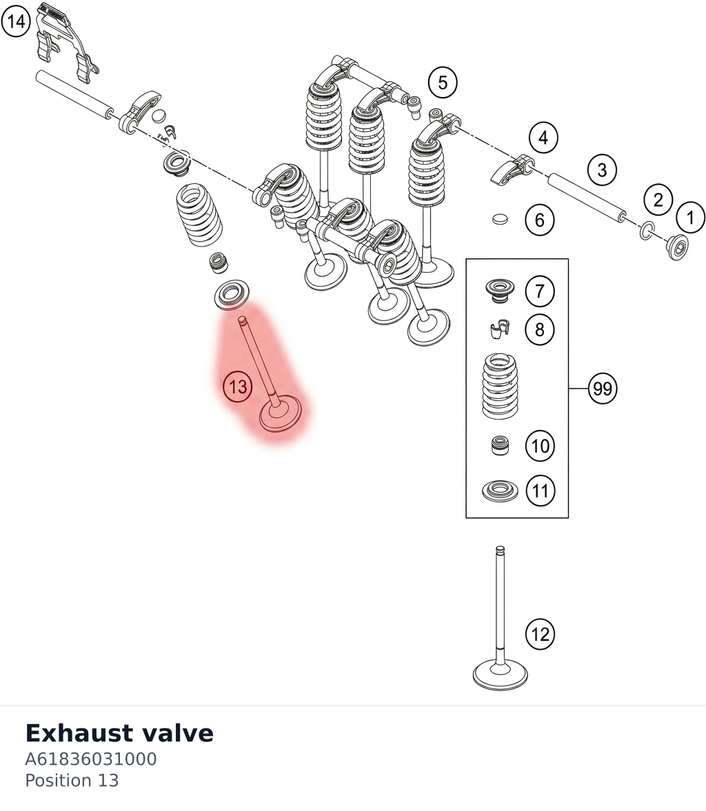 Diagram preview: Exhaust valve (A61836031000)