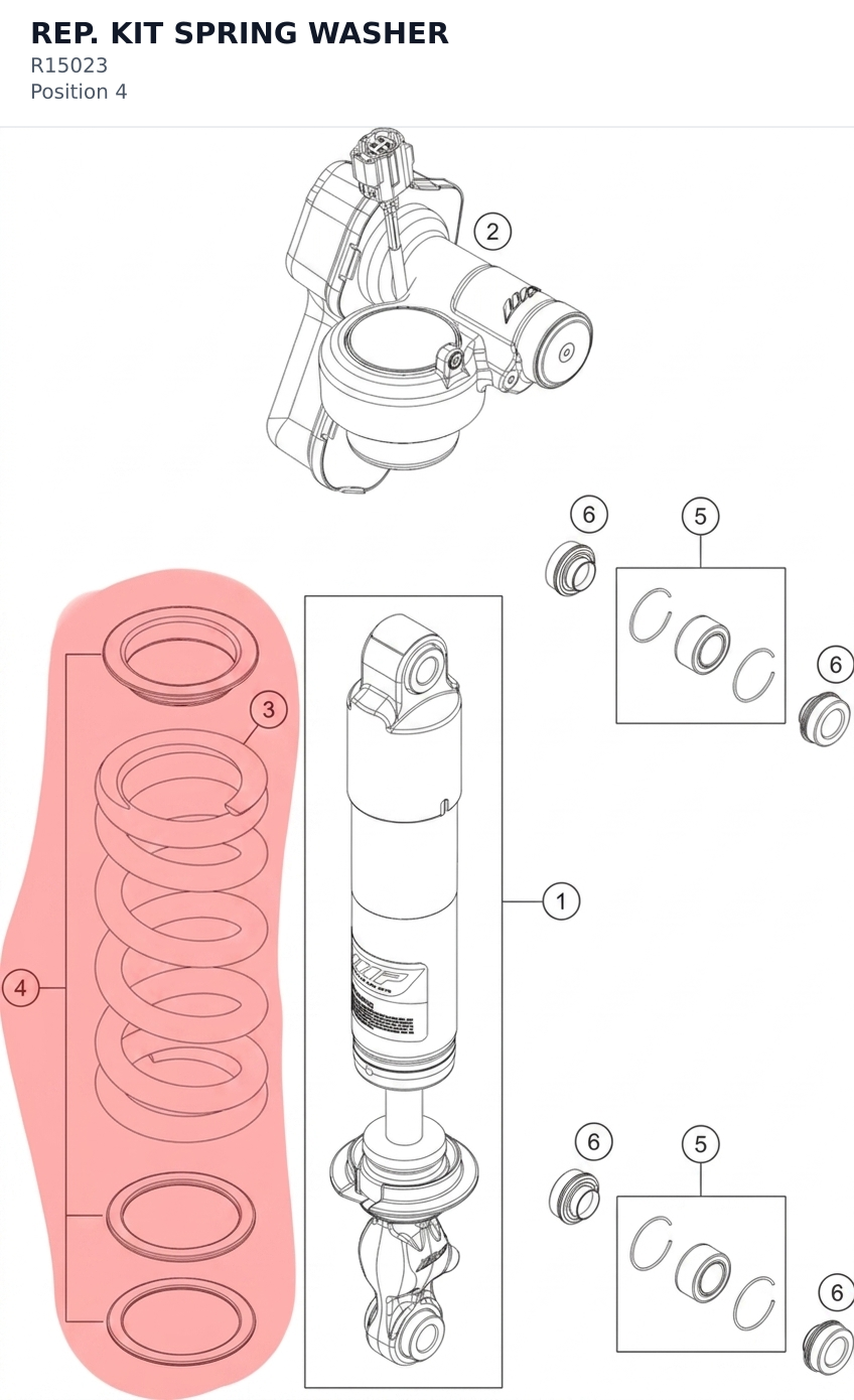 Diagram preview: REP. KIT SPRING WASHER (R15023)