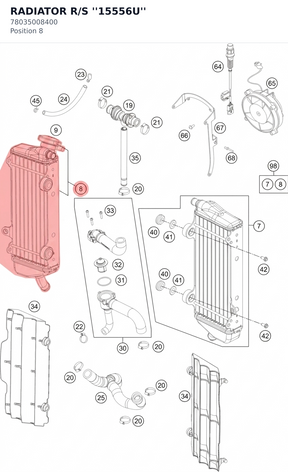 Diagram preview: RADIATOR R/S ''15556U'' (78035008400)