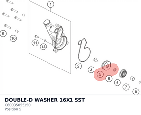 Diagram preview: DOUBLE-D WASHER 16X1 SST (C60035055150)