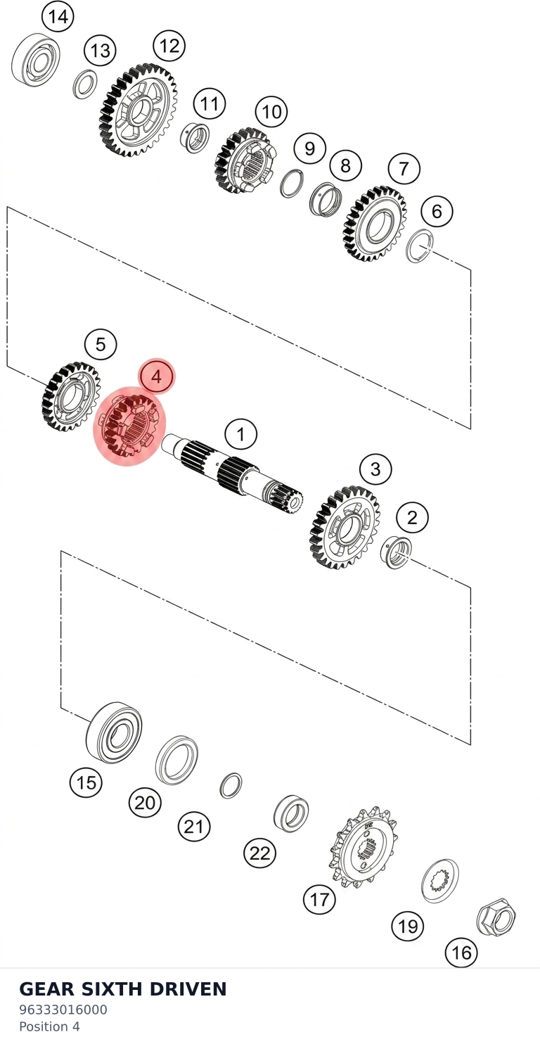 Diagram preview: GEAR SIXTH DRIVEN (96333016000)