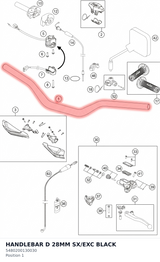 Diagram preview: HANDLEBAR D 28MM SX/EXC BLACK (5480200130030)