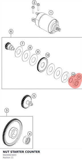 Diagram preview: NUT STARTER COUNTER (90240023003)