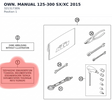 Diagram preview: OWN. MANUAL 125-300 SX/XC 2015 (3213173EN)
