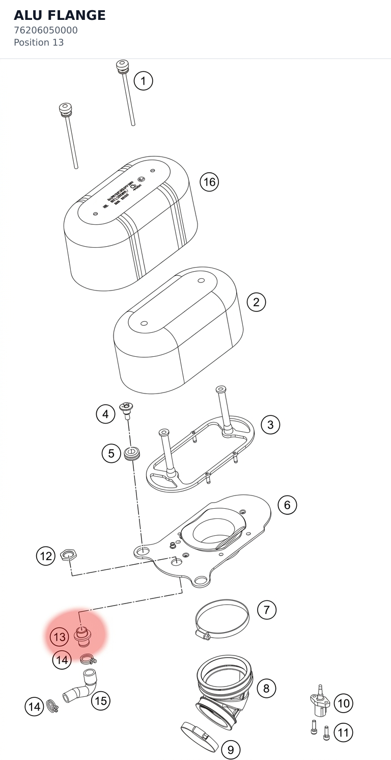 Diagram preview: ALU FLANGE (76206050000)