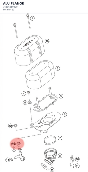 Diagram preview: ALU FLANGE (76206050000)
