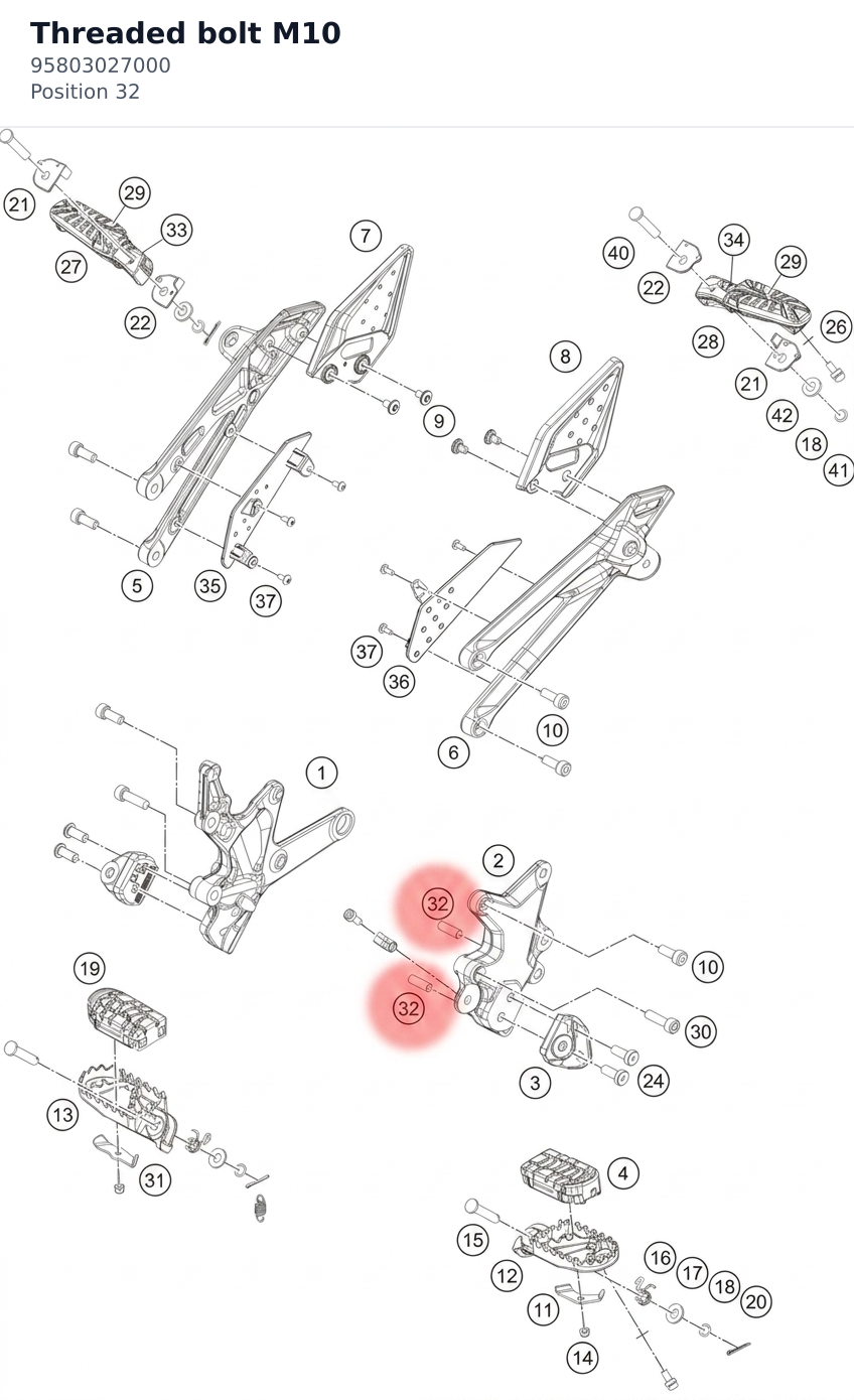 Diagram preview: Threaded bolt M10 (95803027000)