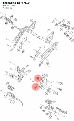 Diagram preview: Threaded bolt M10 (95803027000)