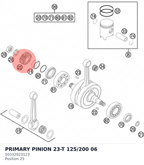 Diagram preview: PRIMARY PINION 23-T 125/200 06 (50332023123)