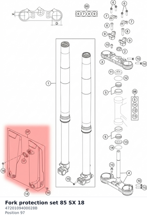 Diagram preview: Fork protection set 85 SX 18 (4720109400028B)