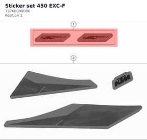 Diagram preview: Sticker set 450 EXC-F (79708098006)