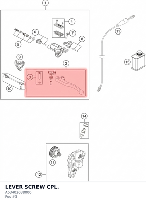 Diagram preview: LEVER SCREW CPL. (A63402038000)