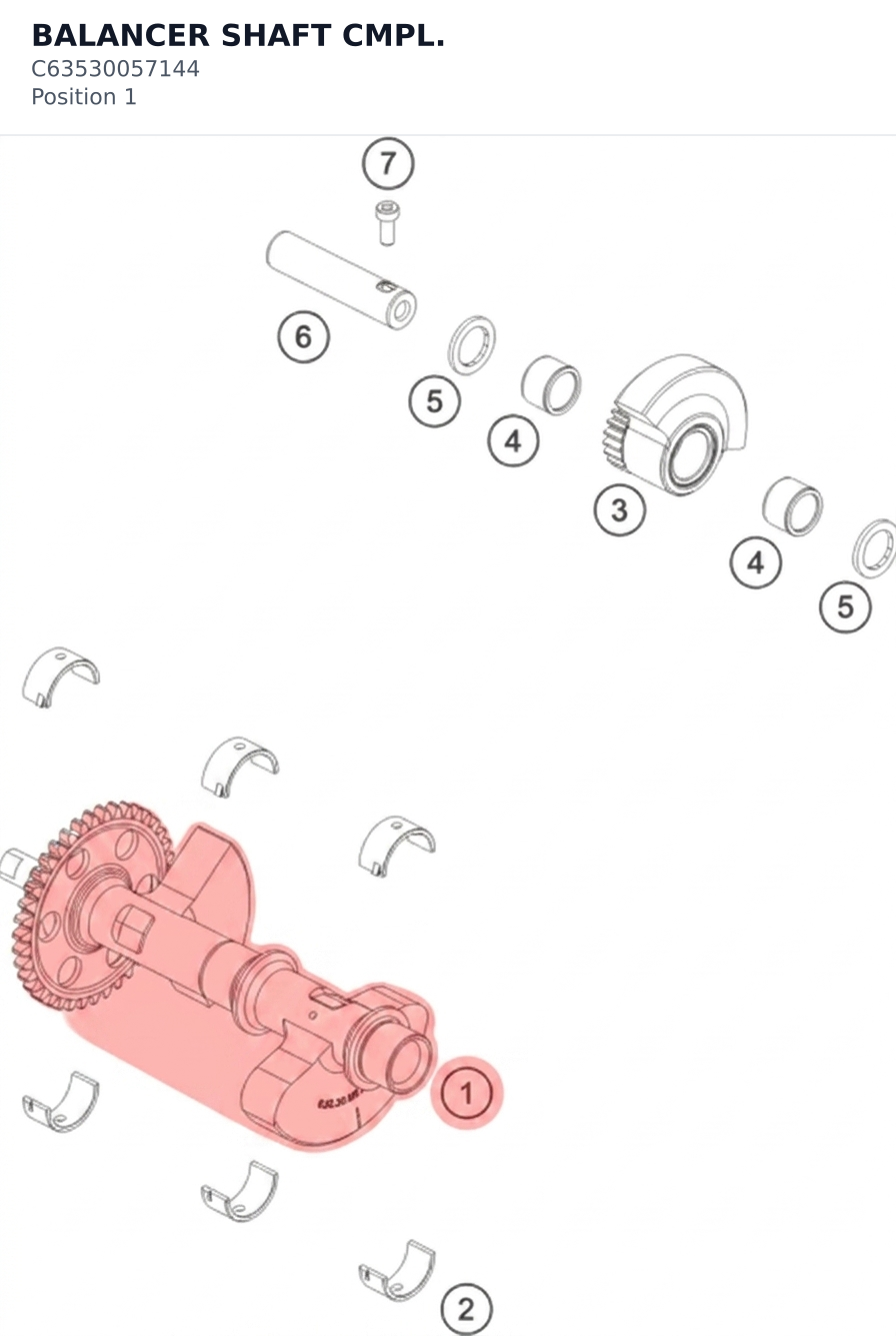 Diagram preview: BALANCER SHAFT CMPL. (C63530057144)