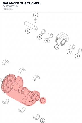 Diagram preview: BALANCER SHAFT CMPL. (C63530057144)