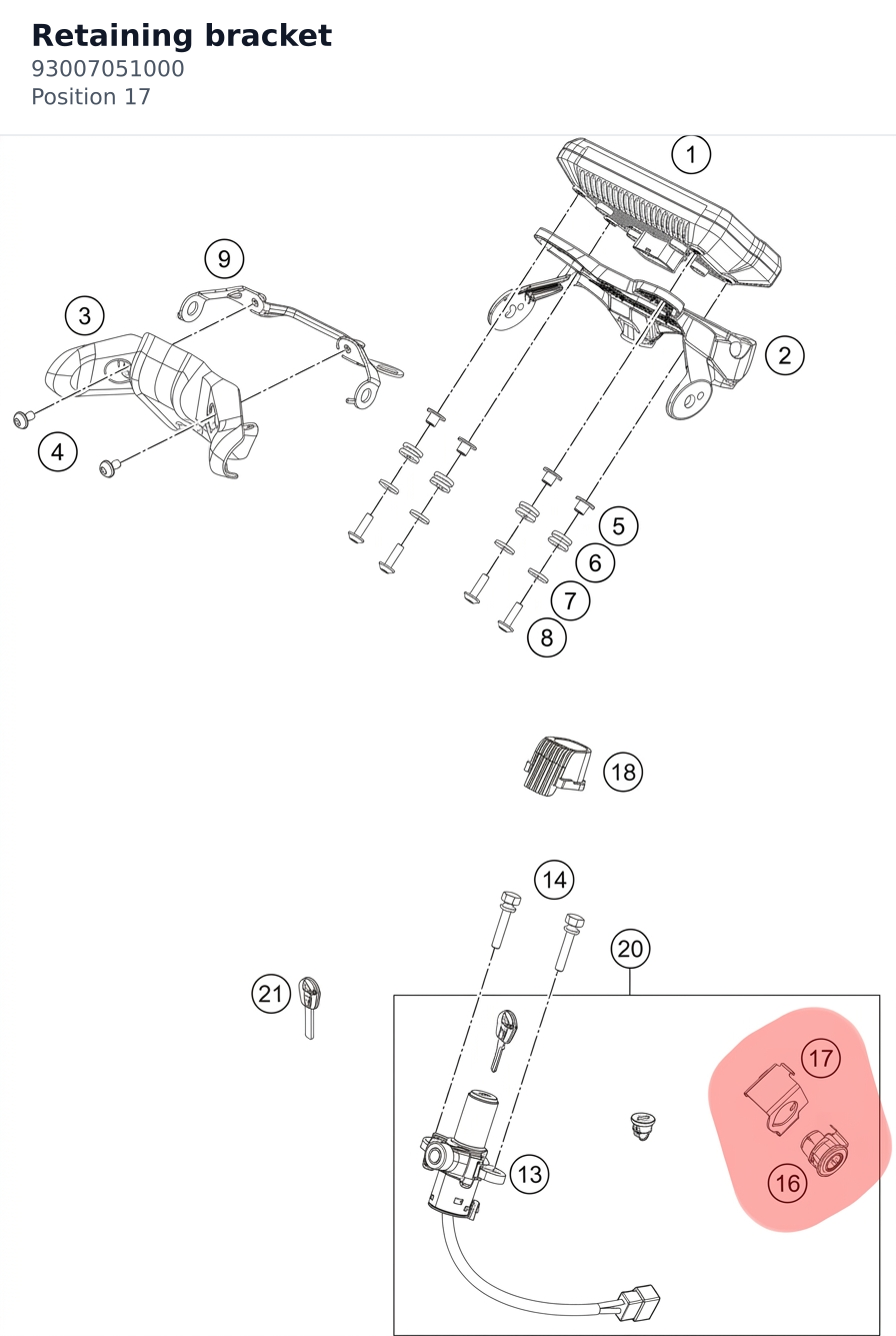 Diagram preview: Retaining bracket (93007051000)