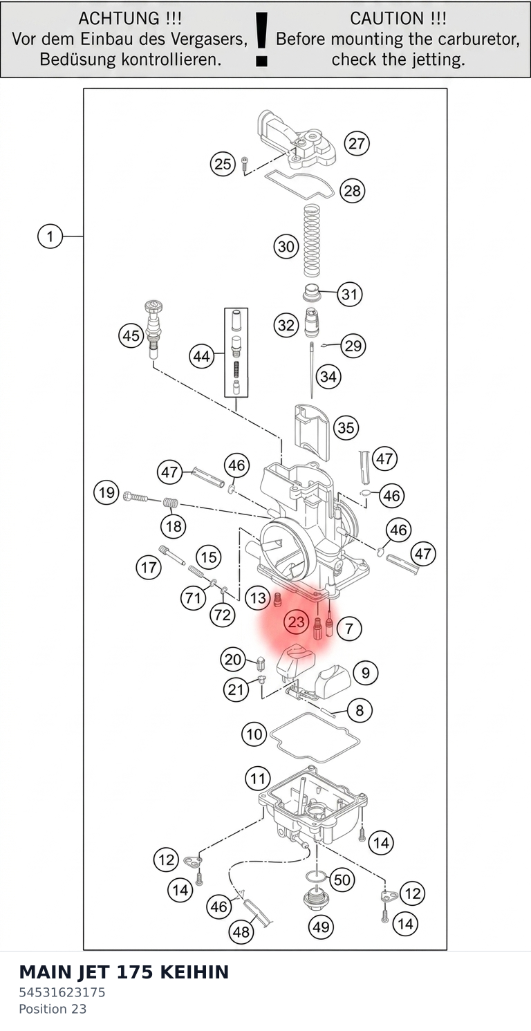 Diagram preview: MAIN JET 175 KEIHIN (54531623175)