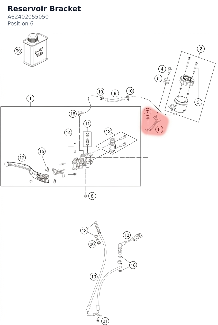 Diagram preview: Reservoir Bracket (A62402055050)