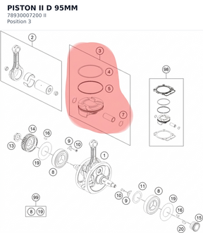 Diagram preview: PISTON II D 95MM (78930007200 II)