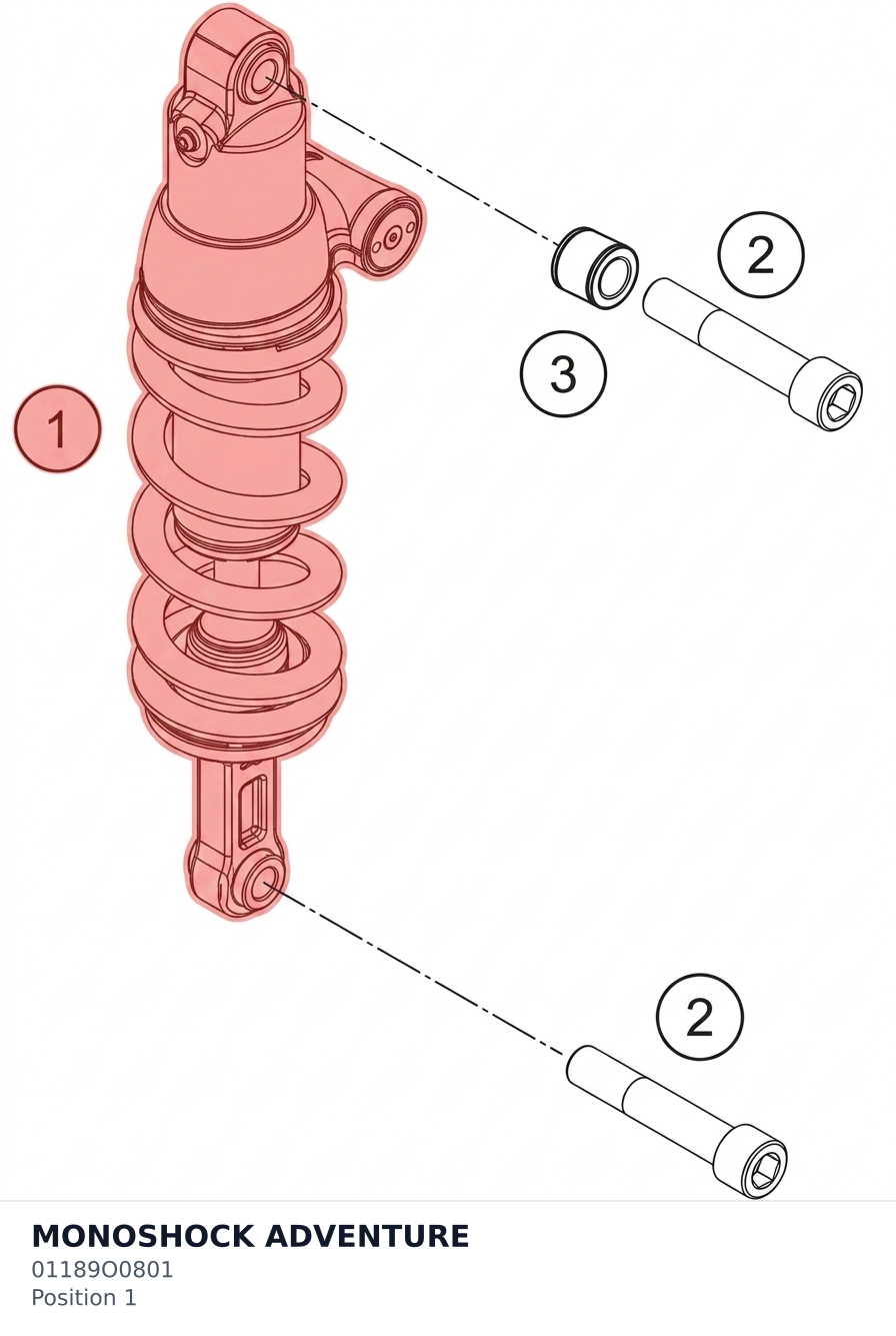 Diagram preview: MONOSHOCK ADVENTURE (01189O0801)