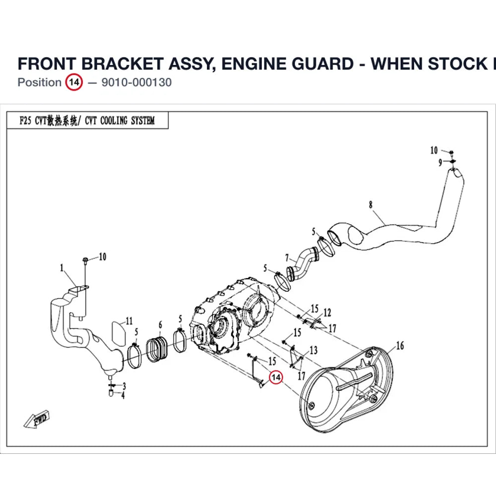 FRONT BRACKET ASSY, ENGINE GUARD - WHEN STOCK IS 0 THIS ITEM IS NO LONGER AVAILABLE product image