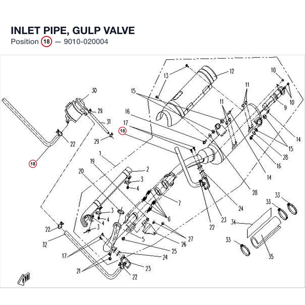 INLET PIPE, GULP VALVE product image