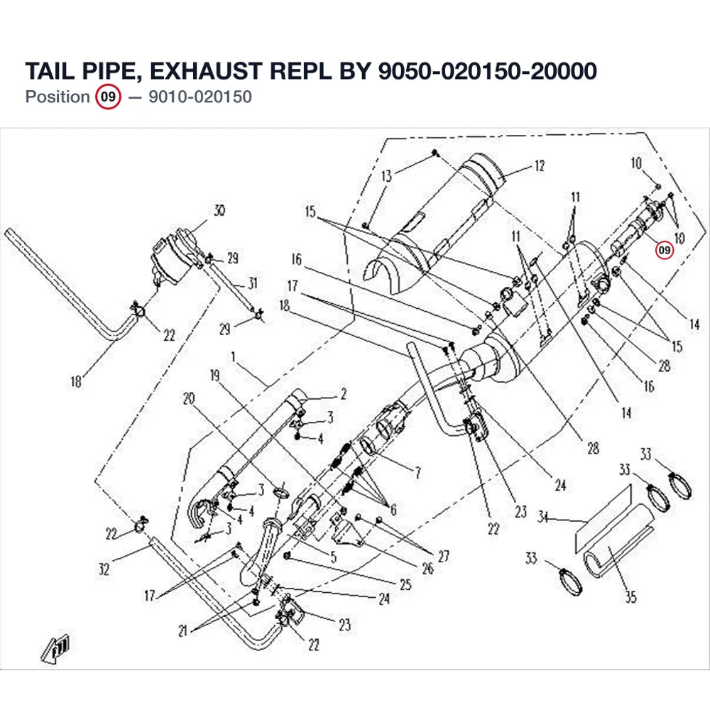 TAIL PIPE, EXHAUST REPL BY 9050-020150-20000 product image