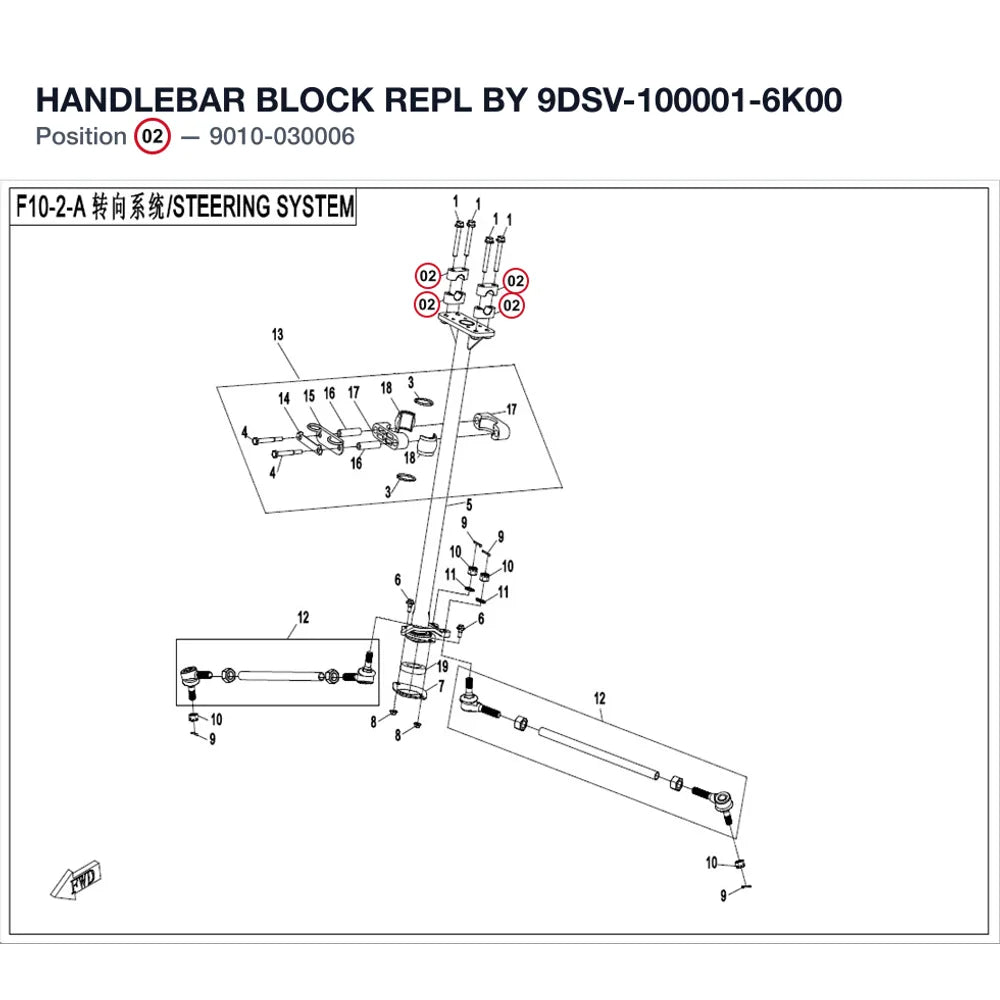 HANDLEBAR BLOCK REPL BY 9DSV-100001-6K00 product image